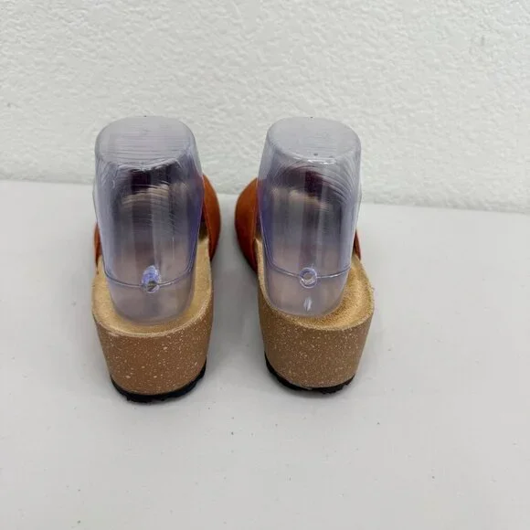 Marina Luna Suede Leather Wedge Comfort Slide Sandals Italy Made Shoes Womens 7 - Picture 3 of 8